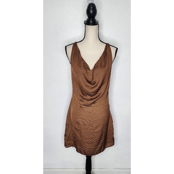 NWT Princess Polly Lenny Mini Dress Brown Polka Dot Sexy Size 8 - Picture 3 of 13